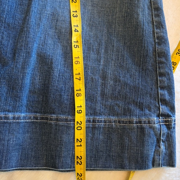 Boden Blue Denim Jean Mini Skirt buttons euro 18L us 14 16 - Picture 8 of 8